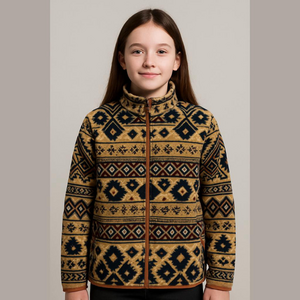Small Wonders Aztec Print Fleece Zip-Up Jacket - Size L